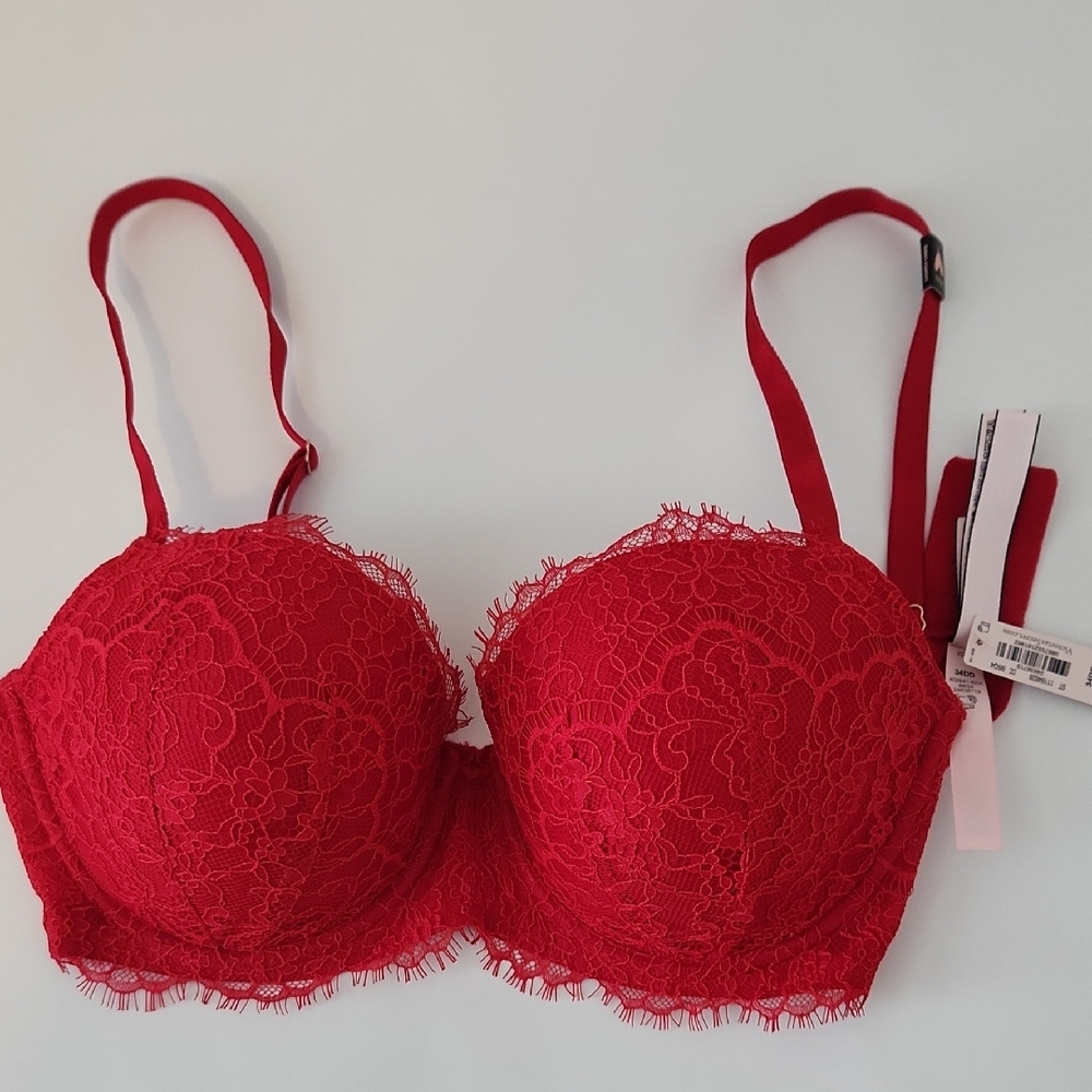 Victoria's Secret Red Lace, Wire Push-Up Bra
